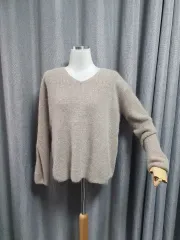 Vネック 高級 アンゴラニット