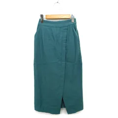 センスオブプレイス バイ アーバンリサーチ Sense of Place by Urban Research タイト スカート ロング スリット ストレッチ 無地 XS ディープグリーン /NT32