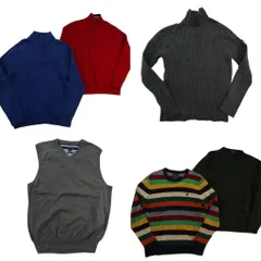 古着卸 まとめ売り ブランドMIX セーター 6枚セット (メンズ M ) ノーティカ チャップス トミーヒルフィガー ベスト 中古 古着 ND5415