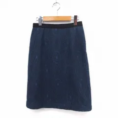 アーバンリサーチ URBAN RESEARCH スカート タイト 膝丈 ウエストゴム 刺繍 FREE ブルー /ST2