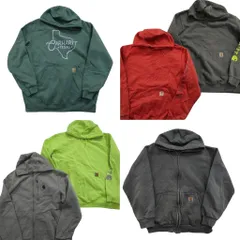 古着卸 まとめ売り カーハート スウェット 6枚セット (メンズ L ) アームロゴ ジップパーカー フーディー 中古 古着 ND5432