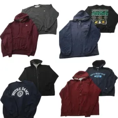 古着卸 まとめ売り チャンピオン Champion スウェット 8枚セット (メンズ XL ) カレッジ風 ジップパーカー ハーフジップ 中古 古着 ND5455