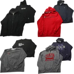 古着卸 まとめ売り チャンピオン Champion スウェット 8枚セット (メンズ 2XL ) フーディー ジップパーカー クルーネック 中古 古着 ND5454