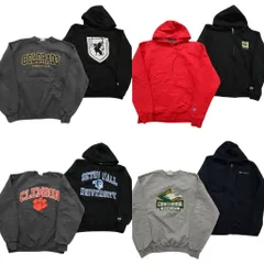 古着卸 まとめ売り チャンピオン Champion スウェット 8枚セット (メンズ M ) 三段ロゴ カレッジ風 ジップパーカー 中古 古着 ND5478