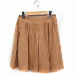 N.Natural Beauty Basic N.ナチュラルビューティーベーシック ギャザー スカート ミニ 無地 スエードタッチ S キャメル 茶 /FT22