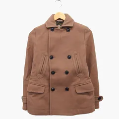 ブロードゥリー&コー Broderie&Co ナノユニバース ピーコート Pコート ジャケット ダブル メルトン 無地 シンプル ベルト ウール 毛 36 ブラウン 茶 /HT26