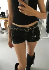 Y2k デニム ショートパンツ ブラックデニム