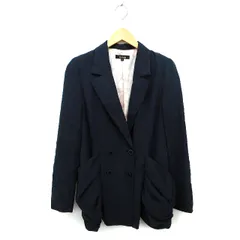 リエンダ rienda ジャケット アウター テーラード 総裏地 光沢 ダブル ギャザー スリット M チャコールグレー /NT18