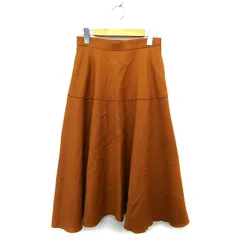 アダムエロペ Adam et Rope' スカート フレア ロング シンプル サイドジップ 36 茶 ブラウン /NT15