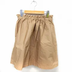 アダムエロペ Adam et Rope' スカート フレア 膝丈 ウエストゴム シンプル 4 ベージュ /ST19