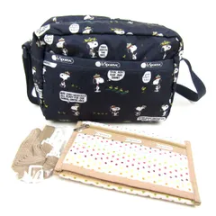 レスポートサック スヌーピー コラボ ショルダーバッグ マルチポーチ 2点セット 鞄 ブランド まとめて レディース LeSportsac 【中古】
