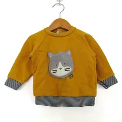 プチバトー スウェット トレーナー トップス　長袖　猫 ベビー 女の子用 81サイズ イエロー PETIT BATEAU 【中古】