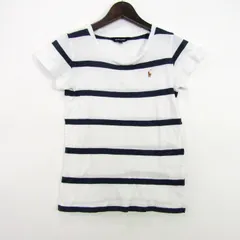 ラルフローレン 半袖Ｔシャツ トップス　ポニーロゴ　ボーダー キッズ 男の子用 150サイズ ホワイト RALPH LAUREN 【中古】