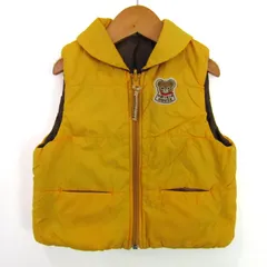 ミキハウス 中綿ジャケット　アウター　ベスト　リバーシブル ベビー 男の子用 90サイズ イエロー MIKIHOUSE 【中古】