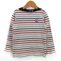 ミキハウス 長袖Ｔシャツ トップス　ブラックベア　ボーダー キッズ 男の子用 120サイズ ホワイト MIKIHOUSE 【中古】