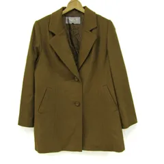藤井毛織 ステンカラーコート アウター　カシミア　日本製 レディース 11Rサイズ 黄土色 FUJII KEORI LTD. 【中古】