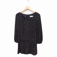 トランテアン ソン ドゥ モード 31 Sons de mode ワンピース ドット柄 星柄 バックリボン ミニ丈 長袖 36 ブラック 黒 /FT5