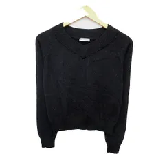 アー・ヴェ・ヴェスタンダード ミッシェルクラン a.v.v standard セーター ニット ショート丈 ラメ混 切替リブ ラグランスリーブ 長袖 Vネック S ブラック 黒 /HT10