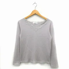 バックナンバー BACK NUMBER ニット セーター 無地 レース Vネック 長袖 M グレー /MT6