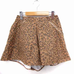 リルニーナ Lil nina パンツ キュロット ショート ヒョウ柄 レオパード柄 M キャメル 茶 /FT39