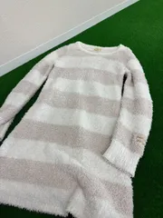 gelato pique ジェラートピケ ふわふわボーダールームワンピース ロング丈 フェザー素材 ワンピース ルームウェア パジャマ