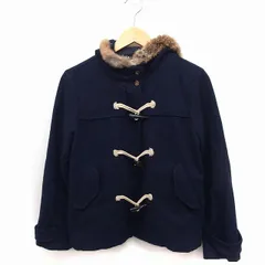 シャンブルドゥシャーム chambre de charme ダッフルコート アウター ファー付きフード ショート丈 F ネイビー 紺 /FT4