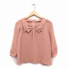 アースミュージック&エコロジー EARTH MUSIC & ECOLOGY ブラウス 長袖 リボン シンプル S ベージュ /KT32