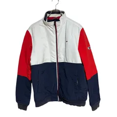  TOMMY JEANS トミージーンズ トリコロールカラー ブルゾン ジップアップ ジャケット ジャンパー メンズ M  【RE343】