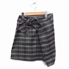 トランテアン ソン ドゥ モード 31 Sons de mode スカート 台形 ミニ リボン バックジップ チェック 36 黒 ブラック /NT21