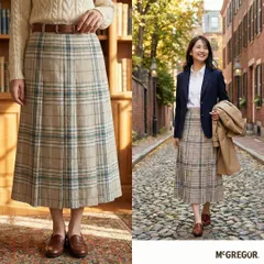McGREGOR マックレガー【S】ロングスカート プリーツ チェック柄 新品