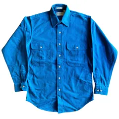 【USA製】90s St. John’s Bay シャモアクロス ワークシャツ ブルー Size S