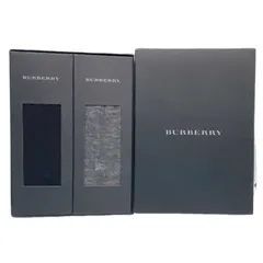 未使用  箱入り バーバリー ソックス 紳士 靴下 25-26ｃｍ グレー ネイビー 紺 2足セット BURBERRY ワンポイント刺繍 無地 クルー丈 メンズ ビジネスソックス