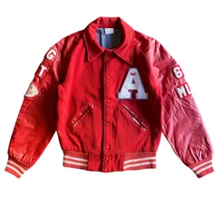 【70s】Admiral Sportswear ワッペン バーシティジャケット レッド