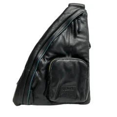 PaulSmith(ポールスミス) ワンショルダーバッグ - 黒×ブルーグリーン×マルチ レザー