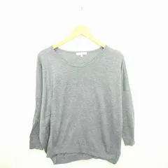 グローバルワーク GLOBAL WORK ニット セーター 丸首 ウール混 無地 シンプル ビッグシルエット 長袖 M グレー 灰 /TT4