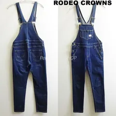 RODEO CROWNS　ロデオクラウンズ　オーバーオール　レディース M ～ S 相当　ハイストレッチ　スキニーテーパード　サロペット　ダークインディゴ