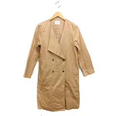 オリーブデオリーブ OLIVE des OLIVE ノーカラー トレンチコート アウター ロング丈 ダブルボタン 無地 綿 M ベージュ /FT46