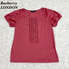 【美品】Burberry LONDON 胸元フリル パフスリーブ カットソー M