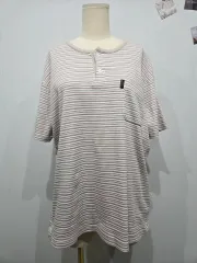 LANVIN ランバン ヘンリーネック ストライプ 半袖 Tシャツ