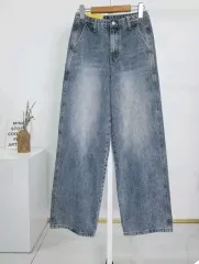 レディース ワイド デニム パンツ ライトブルー Mサイズ