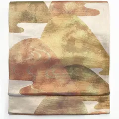 ［6673］袋帯 重ね山文様 金 六通 正絹 着物 フォーマル