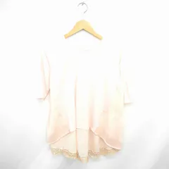 ロッソ ROSSO アーバンリサーチ ワンピース ひざ丈 丸首 五分袖 レース プルオーバー 五分袖 F ピンク /TT26