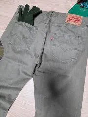 (2-3回着用) LEVI'S 501 薄カーキ オリーブ デニムジーン リーバイス