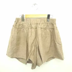 フェイストゥ face too パンツ キュロット ショート ウエストゴム 無地 シンプル F 茶 ベージュ /TT3