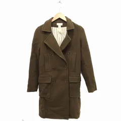 SHIMAMURA チェスターコート アウター ロング ダブルボタン 無地 36 カーキ /FT33