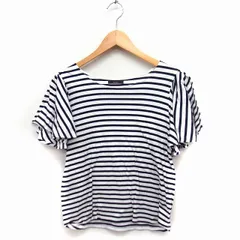 ロッソ ROSSO アーバンリサーチ ボーダー柄 カットソー Tシャツ フレアスリーブ ボートネック 綿 F ホワイト 白 /FT36