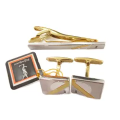 イヴサンローラン YVES SAINT LAURENT カフス ネクタイピン ロゴ シルバーカラー ゴールドカラー /JS