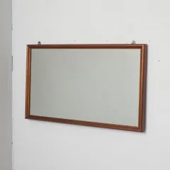 イギリス ヴィンテージ ウォールミラー 木製 シンプル 北欧 スタイル 天然木 ミッドセンチュリー モダン 姿見 壁掛け 鏡 英国 92150