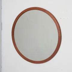 イギリス ヴィンテージ ウォールミラー チーク 木製 丸型 北欧 スタイル ミッドセンチュリー モダン 姿見 壁掛け 鏡 円 英国 93189
