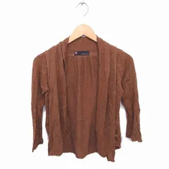 ユナイテッドアローズ ピンクレーベル UNITED ARROWS PINK LABEL カーディガン ニット トッパー 薄手 麻 リネン混 七分袖 茶 ブラウン /TT37